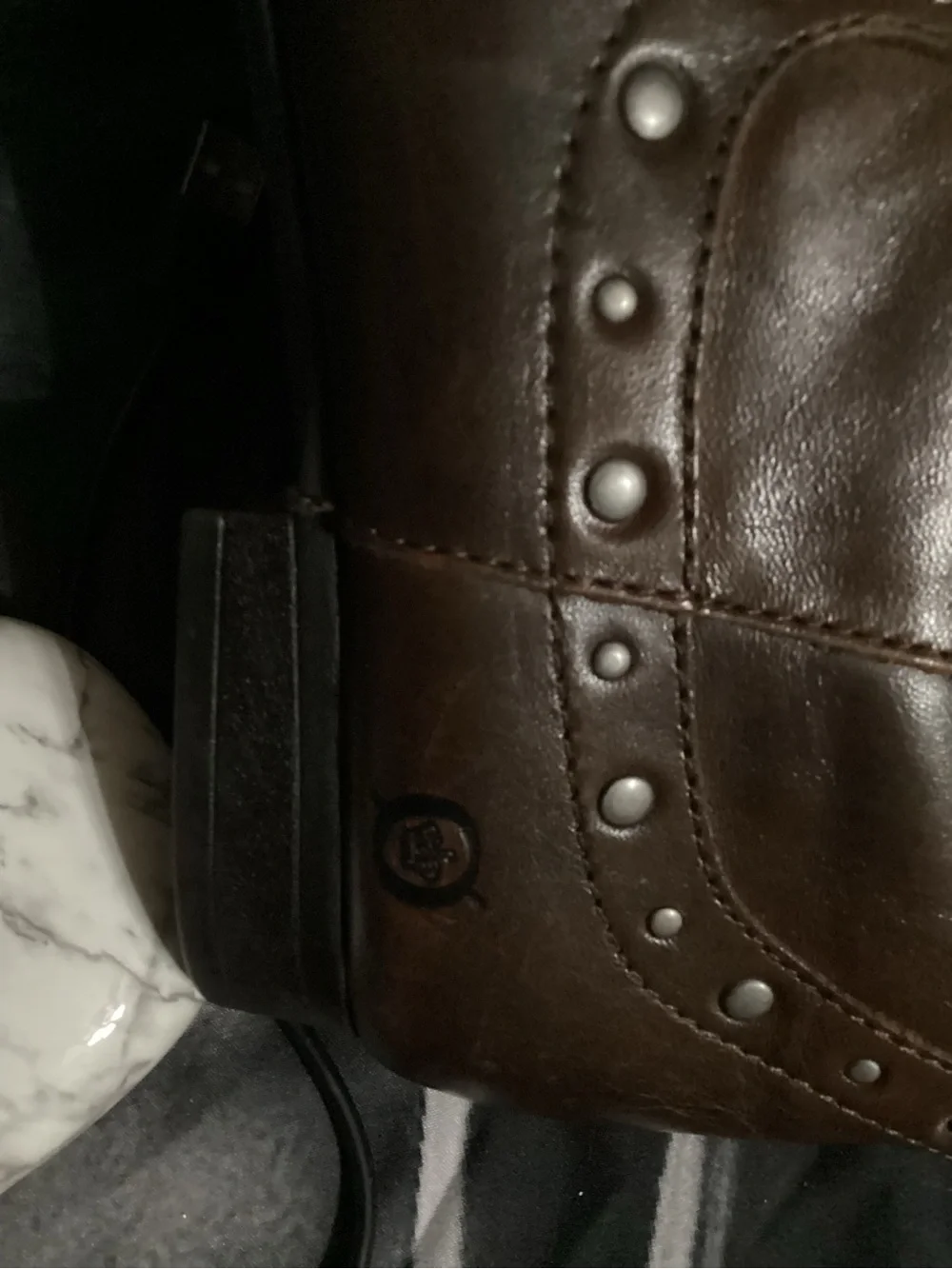 Born Brown Studded Over-the-Knee Leather Boots